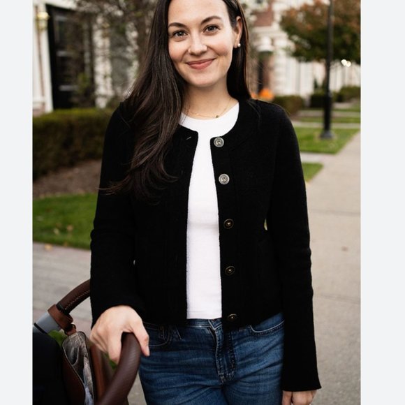 J. Crew Jackets & Blazers - J. Crew Black Button-Front Cardigan